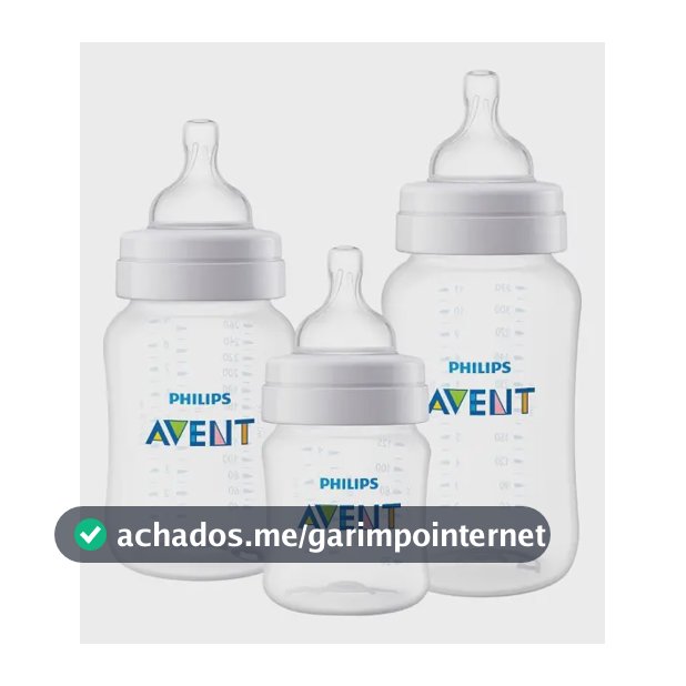 Kit Philips Avent triplo mamadeira clássica Anti-Colic 3.0 transparente 125ml, 260ml e 330ml