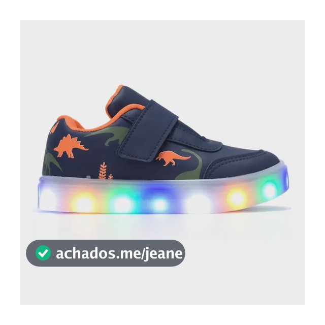 Tenis Infantil Bebe Com Led Luzinhas Personagem Divertido