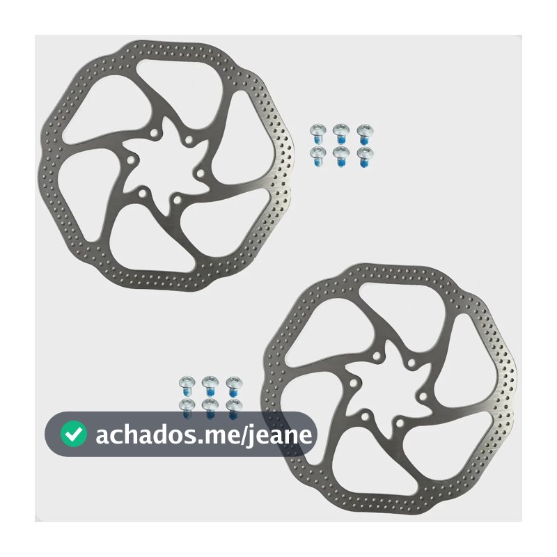 Kit Disco Freio Rotor Bike 160 180 Mtb Par Com Parafusos 160mm