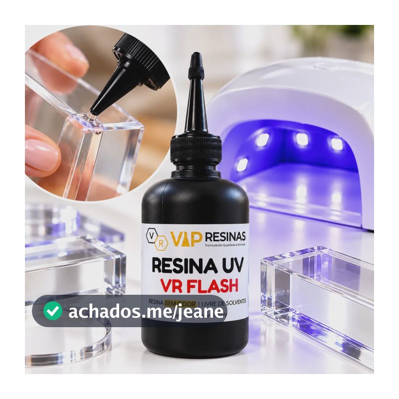 Resina De Cura Uv Colagem Vr Flash Artesanato Vítreo 100g Transparente