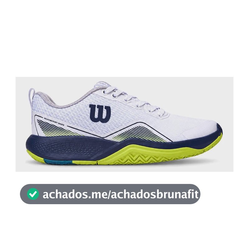 Tênis Wilson Court Masculino All Court Para Jogar Tennis Branco Marinho E Verde Citrico Lisa 45 Br
