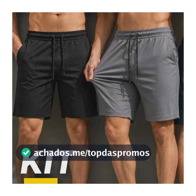 Kit 3 Short Bermuda Masculino Elastano Academia Casual Bolso