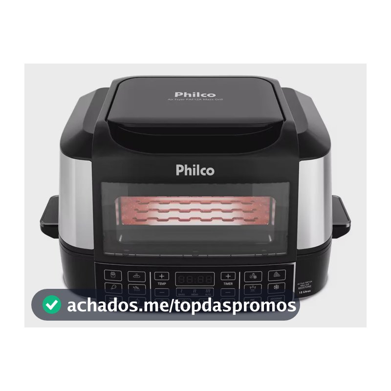 Fritadeira Elétrica Air Fryer Philco PAF12A Barbecue Digital 12L Preta - 220V