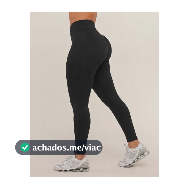 Calça Legging Feminina Cintura Alta Leg Grossa Fitness Preto Gg