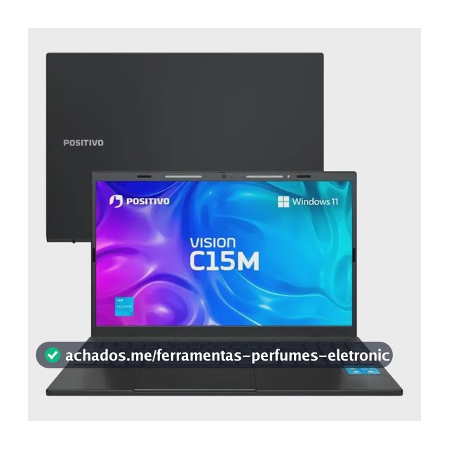 Notebook Positivo Vision C15M Intel Celeron N4500 Windows 11 Home 4GB RAM 128GB eMMC Tela 15" Full HD IPS Antirreflexo - Minitela e Tecla Copilot - Cinza