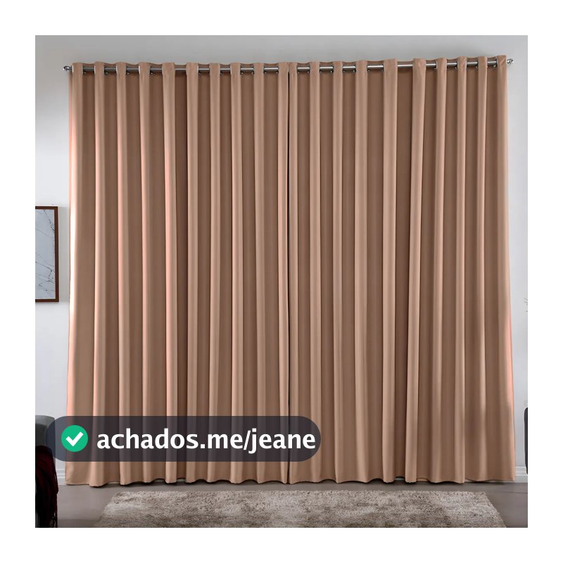 Cortina 3,00x2,80 Metros Blackout Blecaute Avelã Corta Luz Em Tecido Grosso Para Quarto E Sala Casa Laura Enxovais