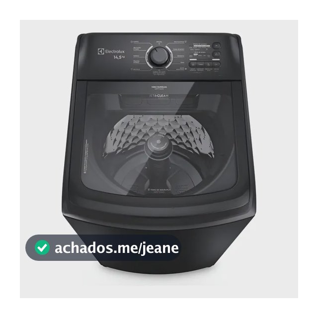 Máquina De Lavar Electrolux 14,5kg Cesto Inox Lep15 127v Preto