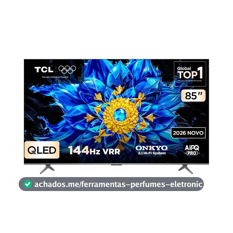 Smart TV TCL 85 Polegadas QLED 4K P8L WiFi Bluetooth Google TV HDR10+ 144 Hz VRR 85P8L