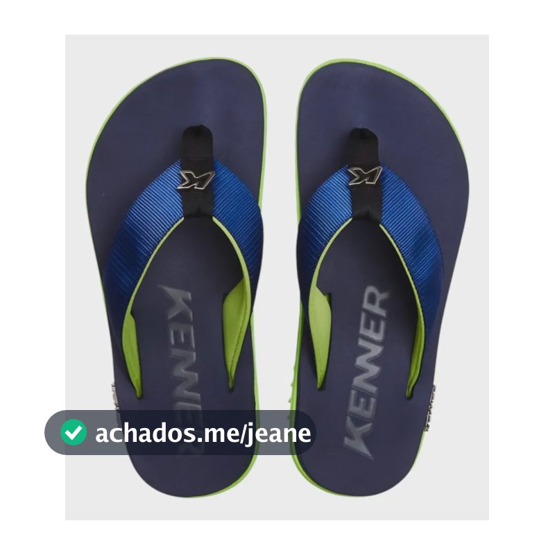 Chinelo Kenner Kivah Line Verde Azul Marinho Sem Desenho 40 Br