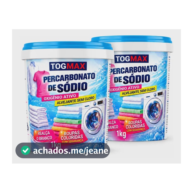 Percarbonato De Sódio 99,9% 1kg Togmax Kit 2 Unidades Limpeza Ecológica