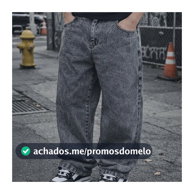 Calça Jeans Masculina Estonada Streetwear Baggy