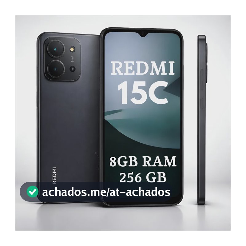 Xiaomi Redmi 15c 256gb 8gb RAM + estojo+carregador 33w preto