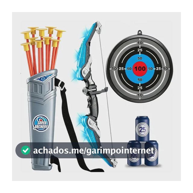 Arco E Flecha Brinquedo Fantasia Com Ventosa Led E Bolsa