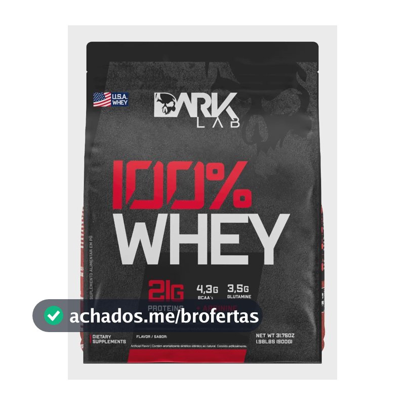 Whey Protein Concentrado 100% 900g Refil Dark Lab Sabor Morango