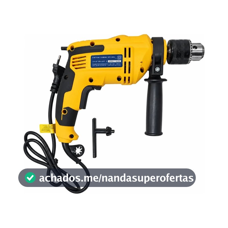 Furadeira De Impacto 500w 1/2 Pol Tramontina Cor Amarelo Frequência 50hz