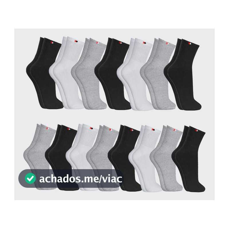 Kit 15 Pares Meias Sport Algodão Cano Médio Sandrini Confort Sortidos 39-43