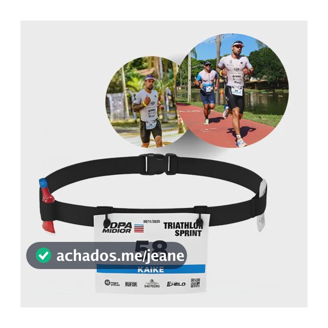 Cinto Porta Numero Para Corrida Triathlon Ciclismo Carbo Gel Preto