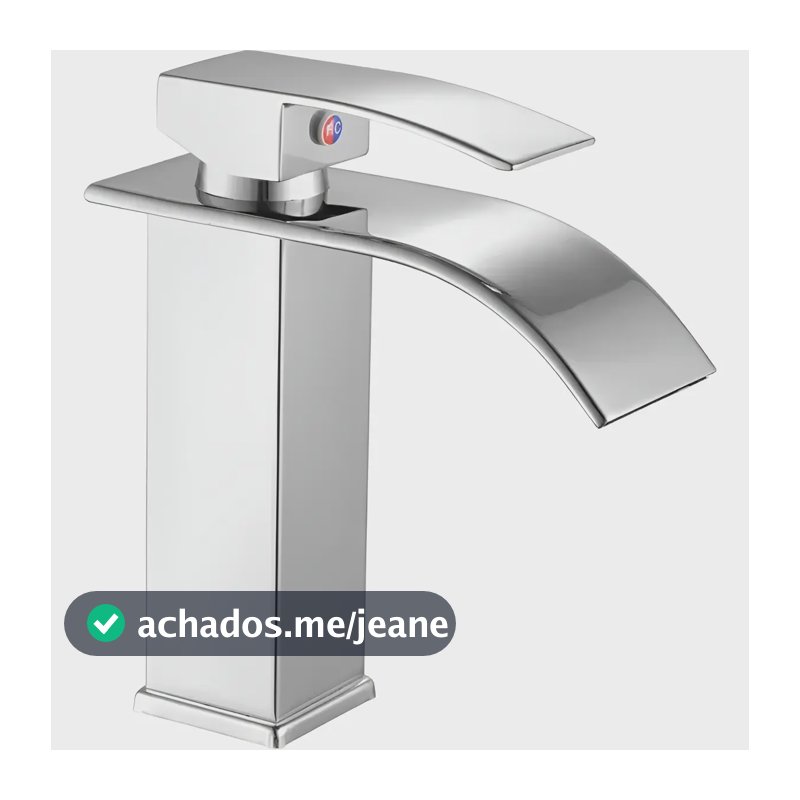 Torneira Winda Banheiro Bancada Cascata Prata Cromada Monocomando Misturador Água Quente Fria Para Pia Banheiro