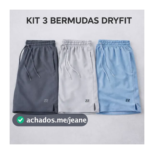 Kit 3 Bermudas Masculinas Dry Fit Academia Shorts Futebol