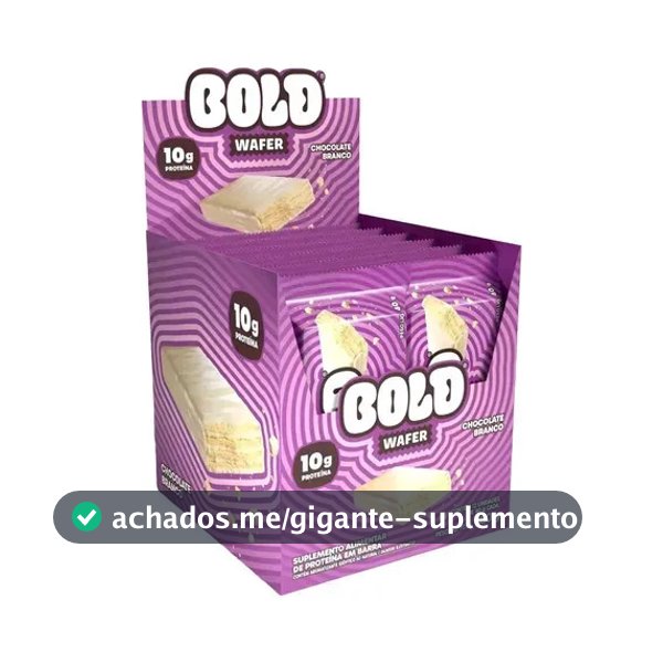 Proteína Bold Snacks BOLD Wafer em wafer plano sabor Chocolate branco x 40g de 12 un