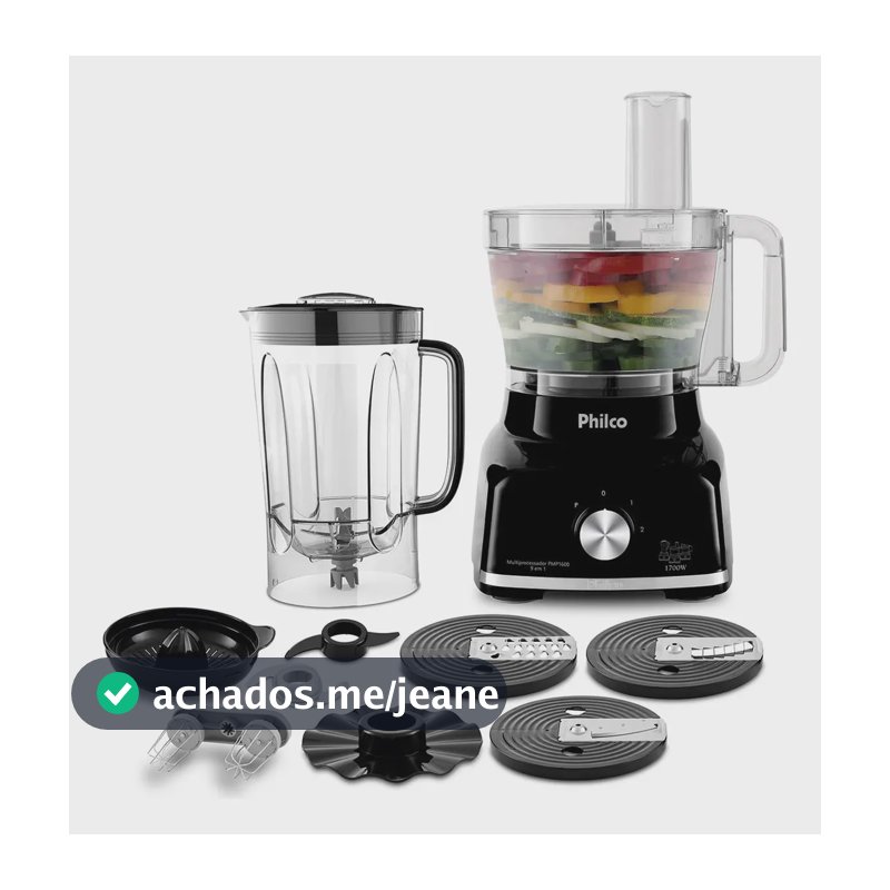 Multiprocessador Philco 1700W 9 em 1 Preto PMP1600P