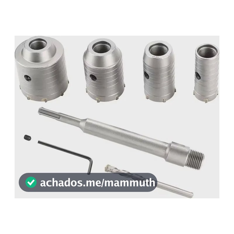 Kit 7 Pçs Serra Copo Concreto Videa C/haste Sds Plus 250mm