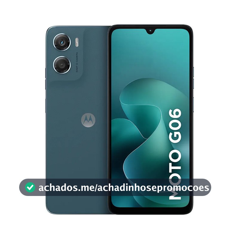 Smartphone Moto G06 128GB 4GB RAM + 8GB RAM Boost, Câmera 50mp,Bateria 5200mah - Azul