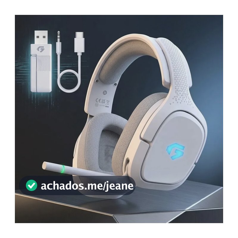 Fone De Ouvido Headset Gamer Sem Fio Olafvi Captain 700 Pro Branco Bluetooth Microfone Pc Videogame