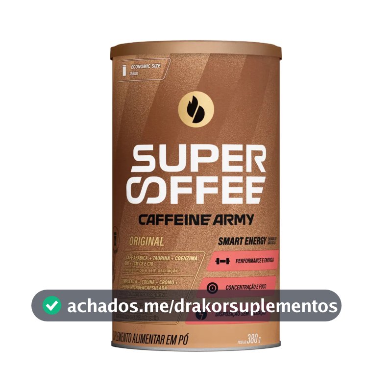 Cafeína Caffeine Army Supercoffee Classic Size em pó Sem sabor x 380g