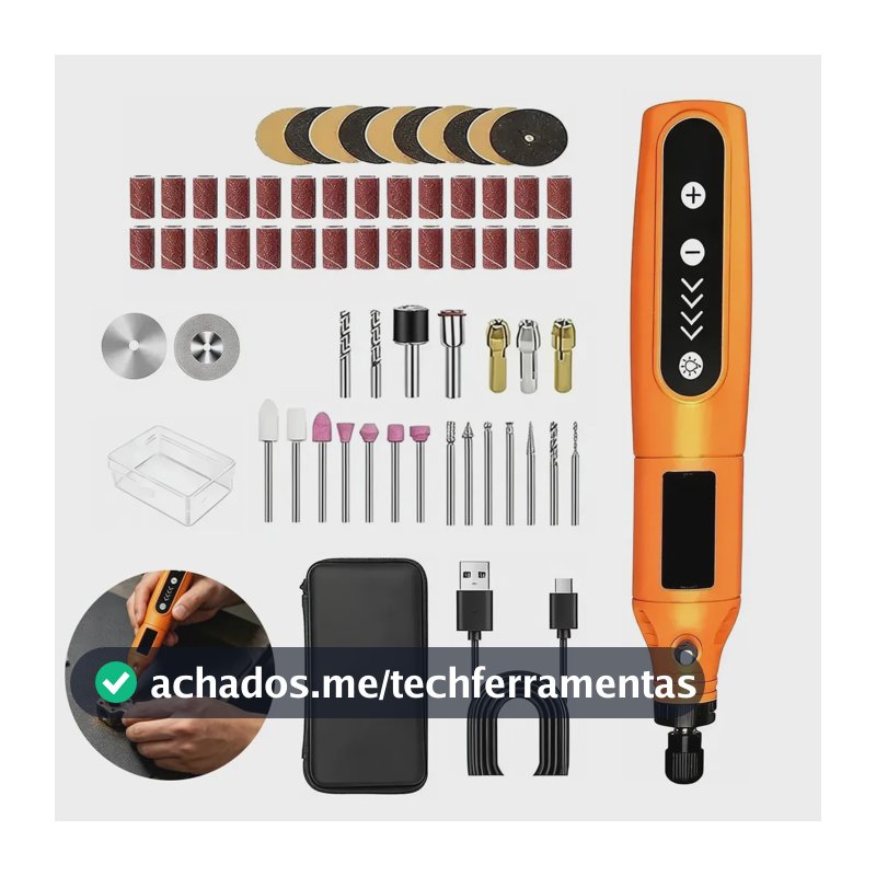 Microretificas Mini Retifica Profissional 66 Peças Multiuso + Potente, HORDY Micro Retífica Portátil Sem Fio Multiuso