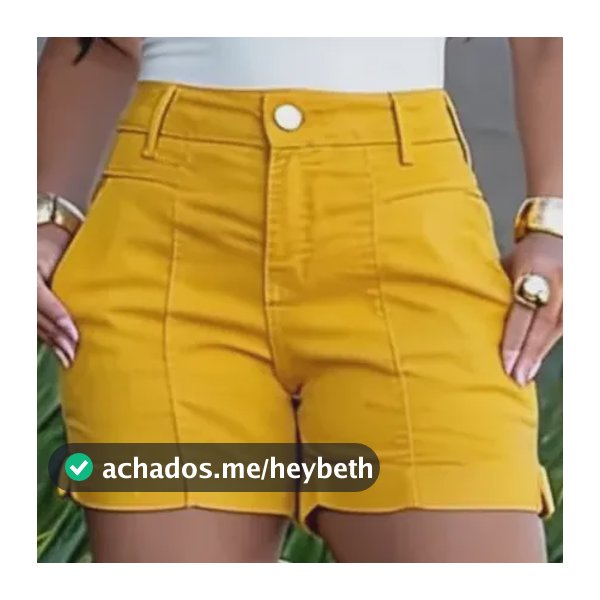 Short Jeans Feminino Bermuda Meia Coxa  Lavado Cintura Alta