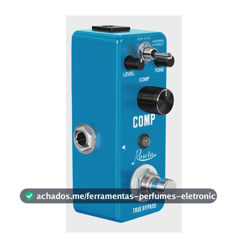 Pedal Guitarra Rowin Comp Compressor Analógico Azul
