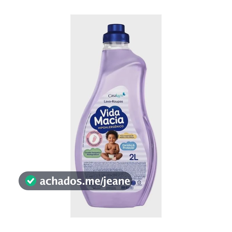 Sabão Líquido Hipoalergênico Vida Macia 2 Litros