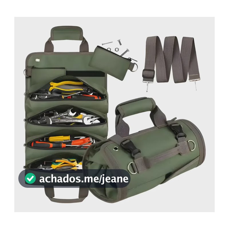 Bolsa De Ferramentas Enrolar Multifuncional Elétrico Pratico Verde-musgo