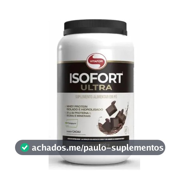 Whey Protein Vitafor Isofort Ultra 900g Cacau com Creatina e Glutamina