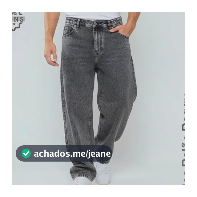 Calça Jeans Masculino Baggy Balão Streetwear Cinza Estonada