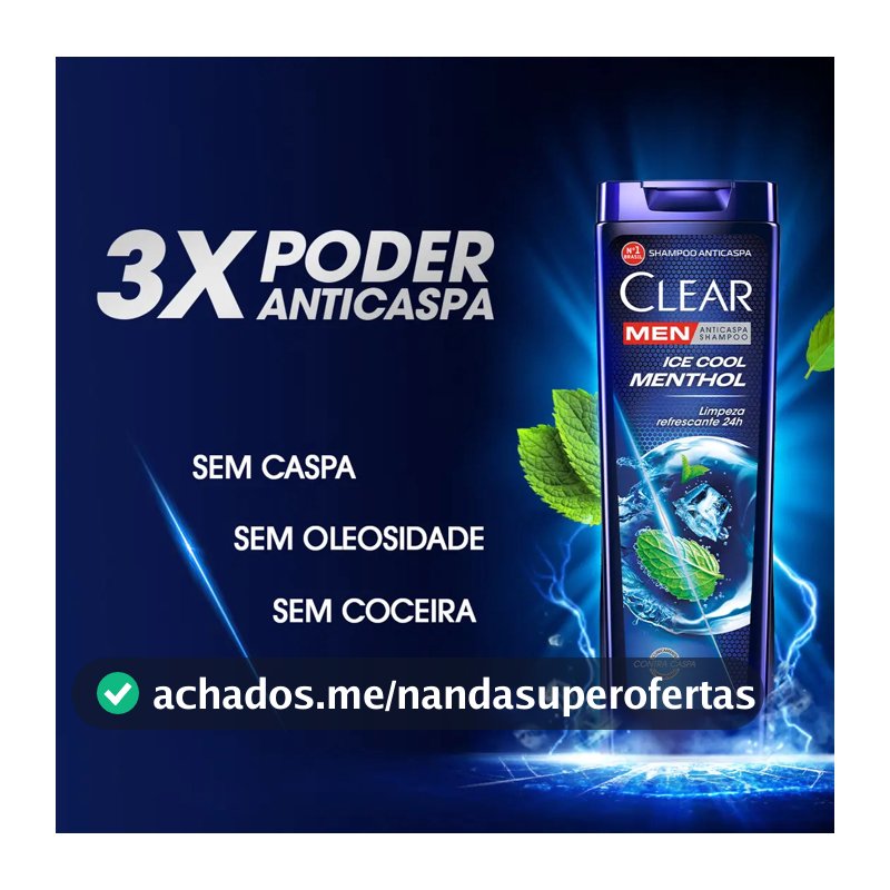 Clear Men Shampoo Anticaspa Ice Cool Menthol 400 ml
