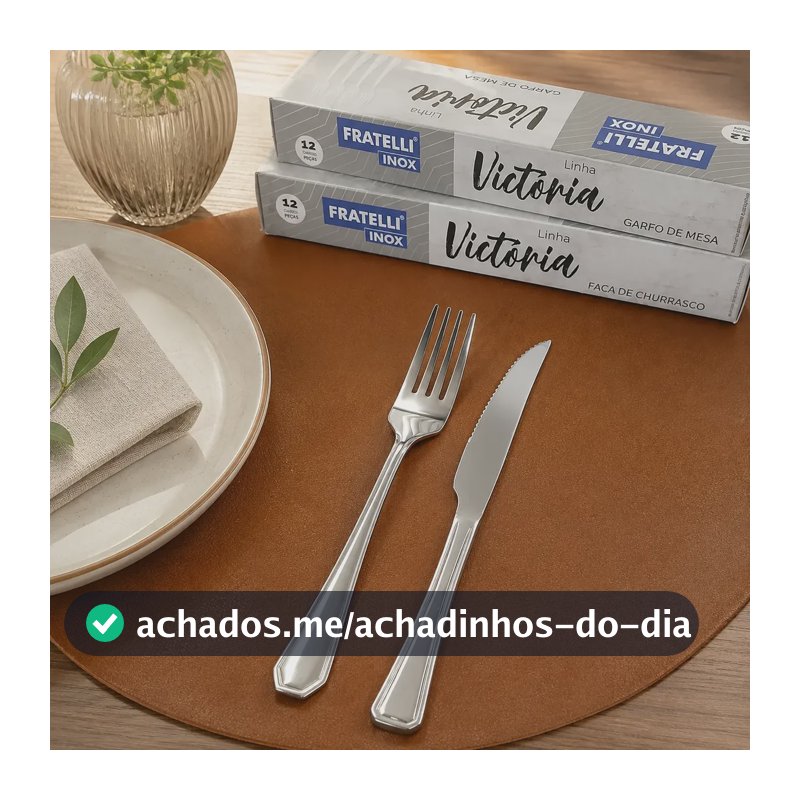 Kit 24 Talheres Inox Garfo E Faca P/ Restaurantes Buffet Bar Inox