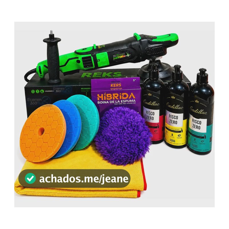 Politriz Rotativa Kers Reks 1250w Fast Cut + Kit Polimento Verde 220v