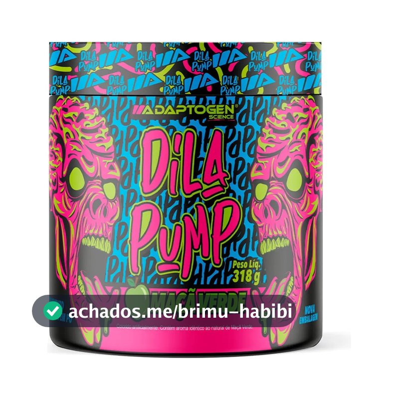 Suplemento Em Pó Dila Pump Pre Treino Sem Cafeína Adaptogen Science Pote De 318g Sabor Maçã verde