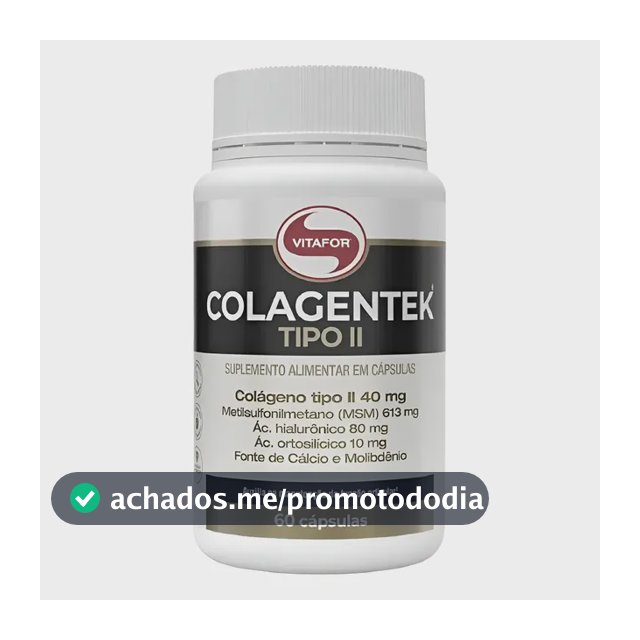 Colagentek Tipo 2 Colágeno + Ácido Hialurônico 60 Vitafor Neutro