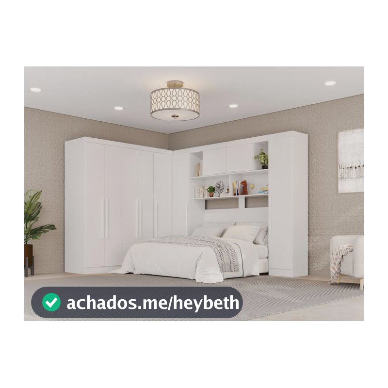 Guarda-roupa Casal Modulado Canto 9 Portas 2 Gav Multimóveis Branco