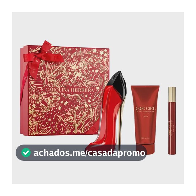Compre perfume eganhe kit completo - Perfume Feminino Very Good Girl Carolina Herrera Edp 80ml + Body Lotion 100ml + Travel Size 10ml