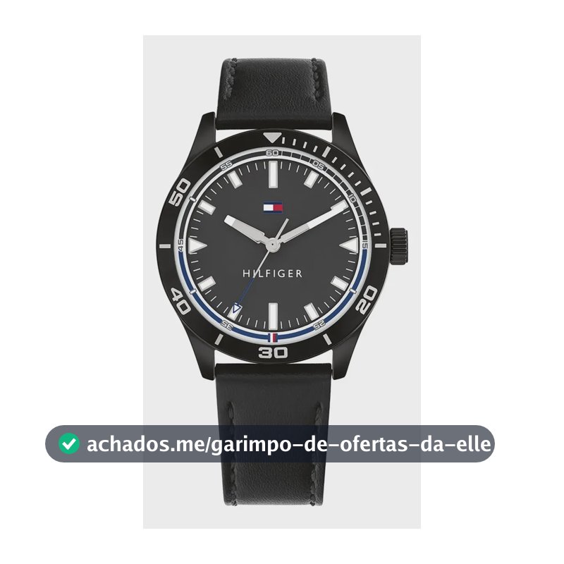 Relógio Tommy Hilfiger Toc Masculino Em Couro Preto 1791819 Preto