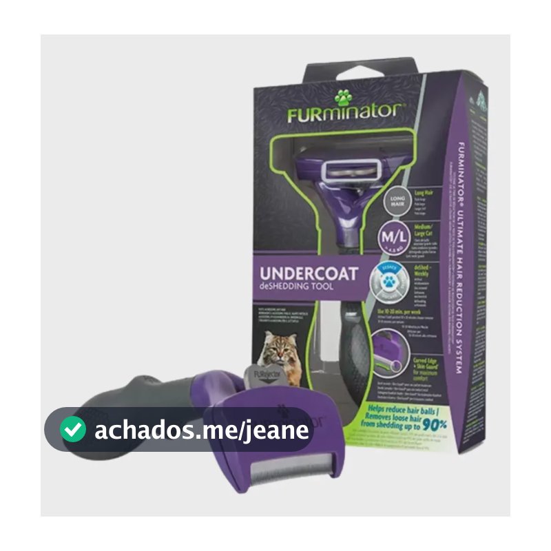 Escova Furminator Para Gato Médio/grande Pelos Longos Cor Roxo