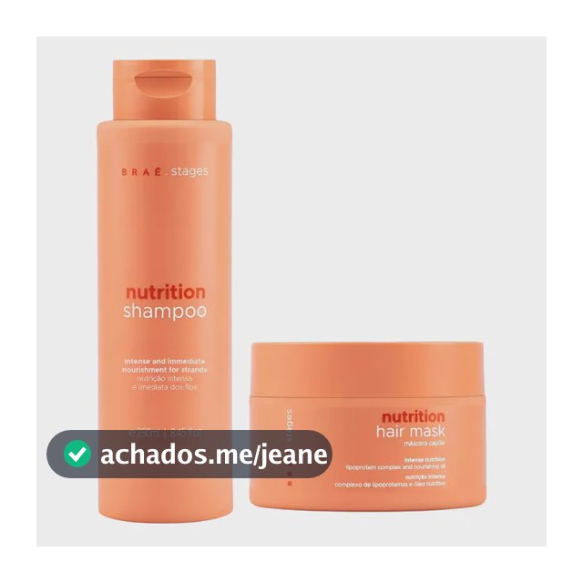 Kit Braé Stages Nutrition Shampoo 250ml E Máscara 200g