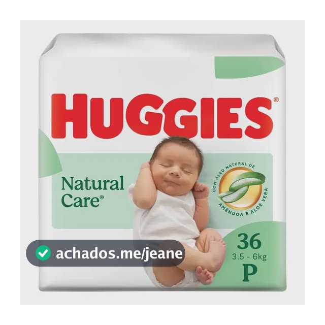Huggies Fralda Descartável Premium Natural Care P 36 Unidades