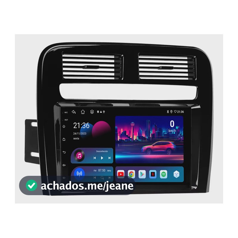 Multimidia Punto 08/12 7p 2gb 32gb Android Auto Carplay + Ré Preto