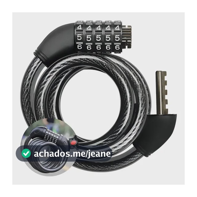 Cadeado Segredo VGM BIKES Aço Inoxidável Preto Combinação Numérica
