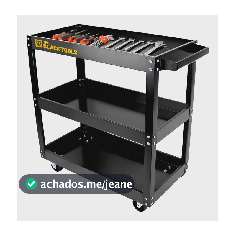 Carrinho Para Ferramentas Aberto Auto Center Tattoo 120kg Preto